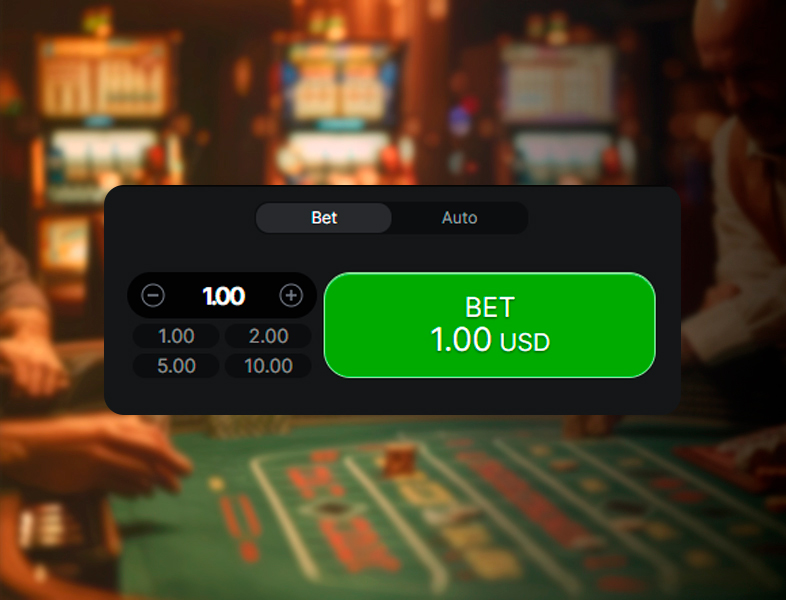 Selecting the bet amount